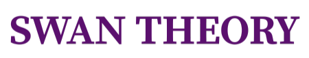 Purple text 'SWAN THEORY' on a white background